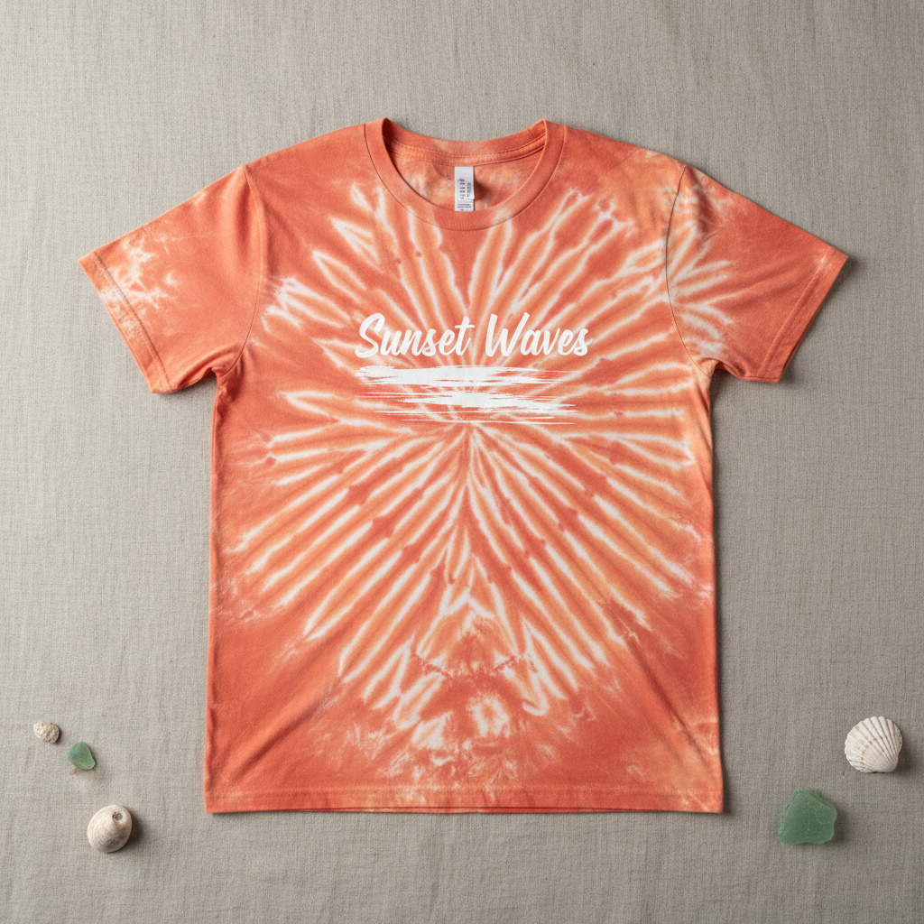 Flat lay détail tie-dye Sunset Waves