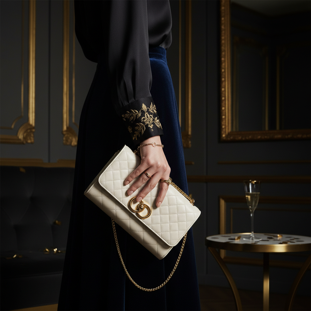 Ivory Luxe Clutch - Lifestyle