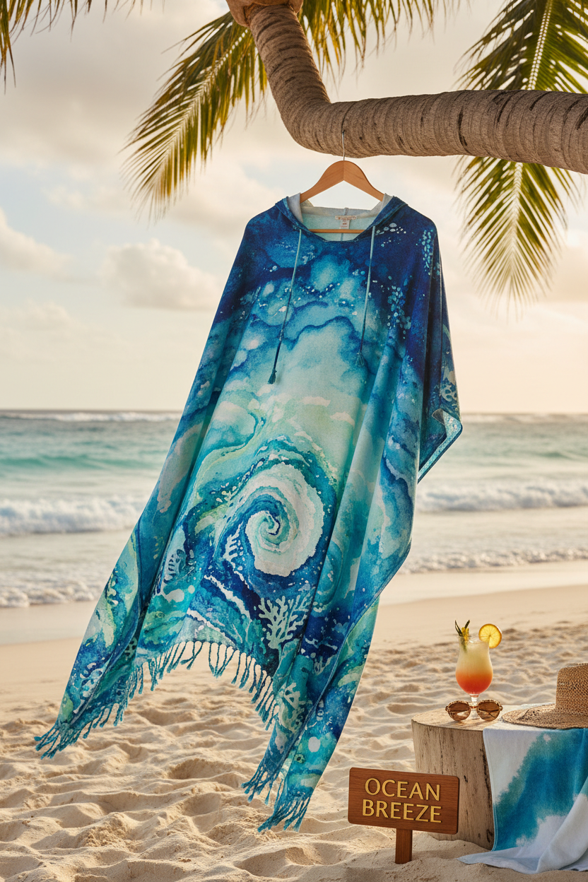 Ocean Breeze Beach Poncho - Hero