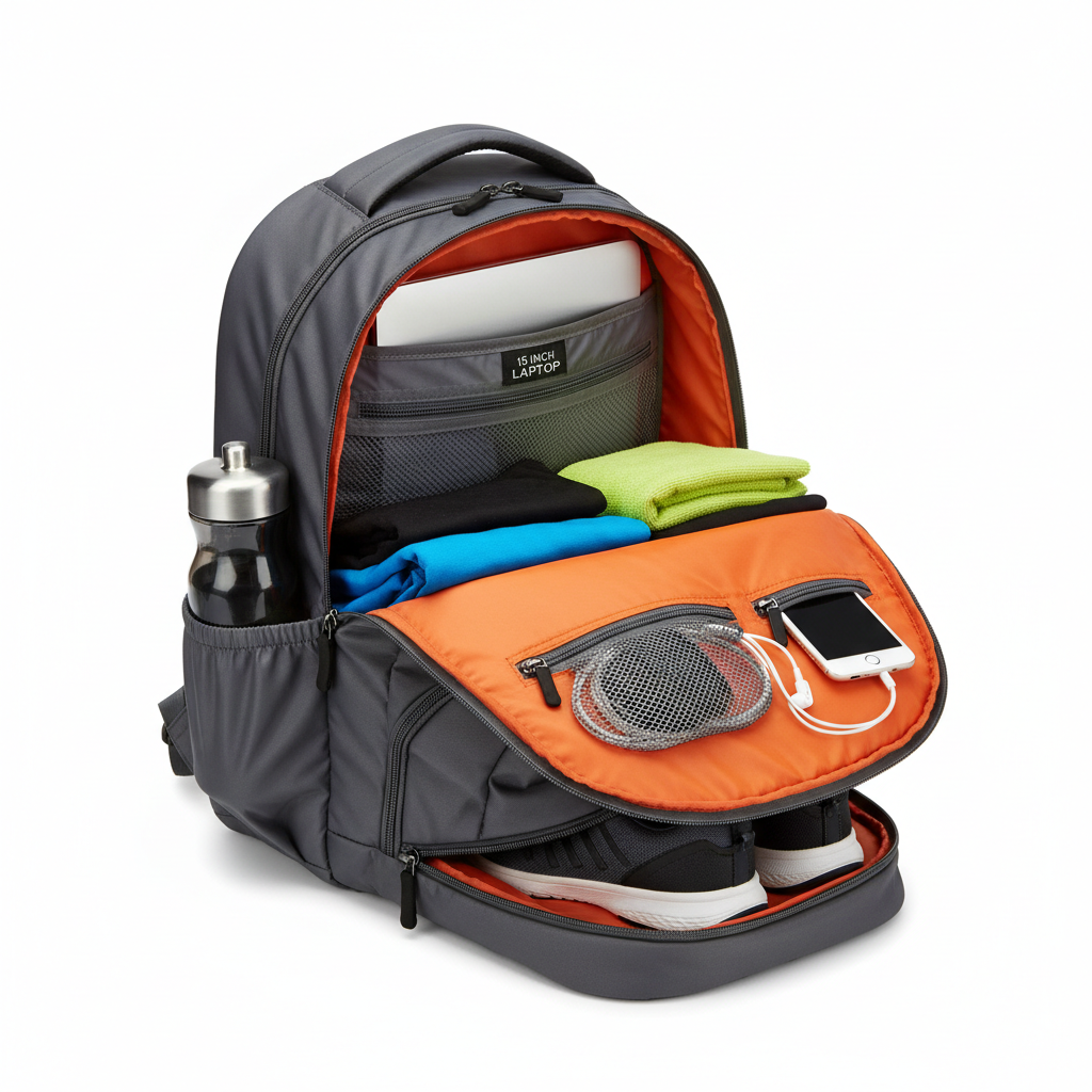 Sac à Dos Sport - Intérieur ouvert