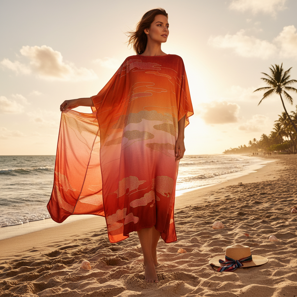 Sunset Glow Poncho - Lifestyle
