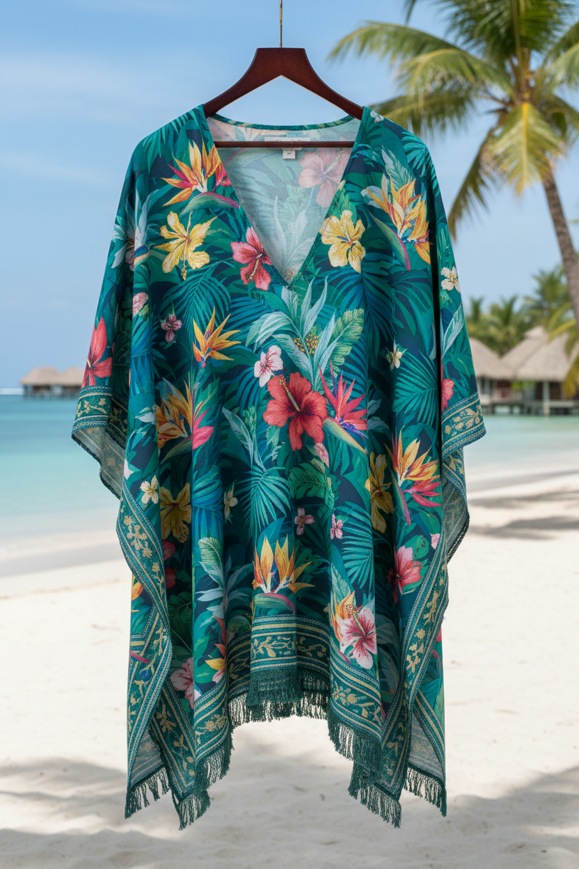 Tropical Paradise Beach Poncho - Hero